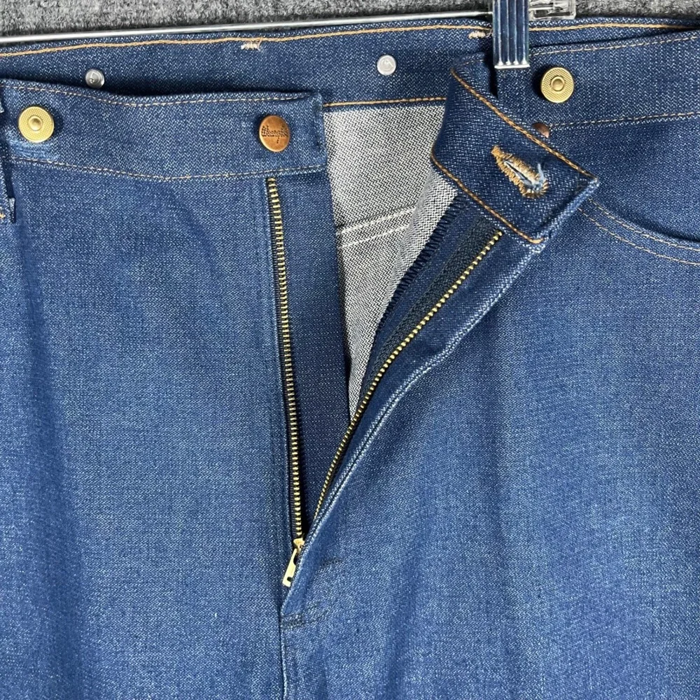Wrangler Jeans Men 40x32 Blue Cowboy Cut 13MWZ Suspender Buttons Denim Pants
